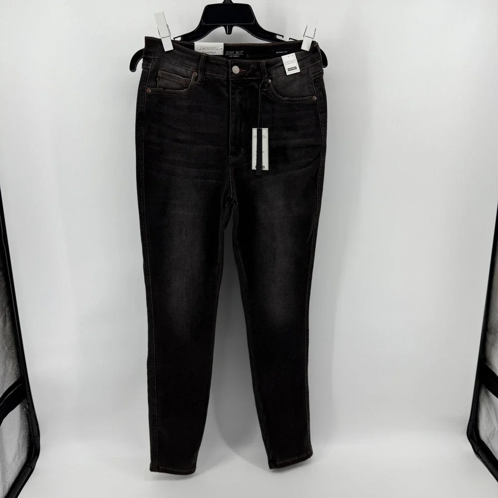 Judy Blue High Waist Skinny Jeans Black Wash Denim Women's Size 11/30 NEW - Picture 9 of 10